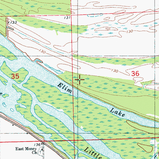 Topographic Map of Ed Bledsoe Lake Dam, MS