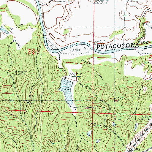 Topographic Map of Potacocowa Watershed Y-31a-3 Dam, MS