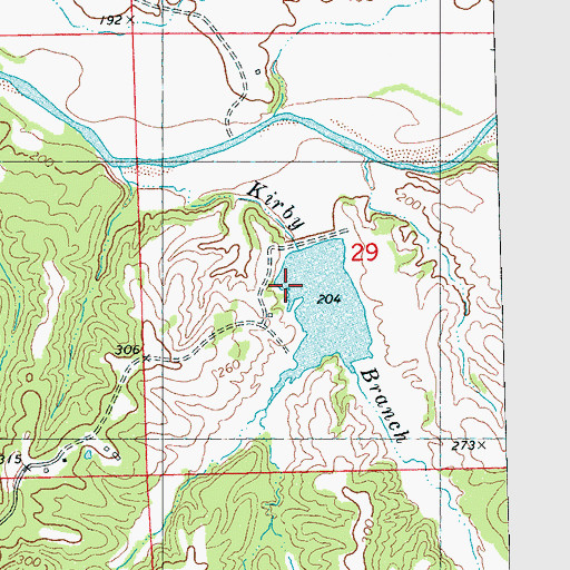 Topographic Map of Potacocawa Watershed Y-3la-2 Dam, MS