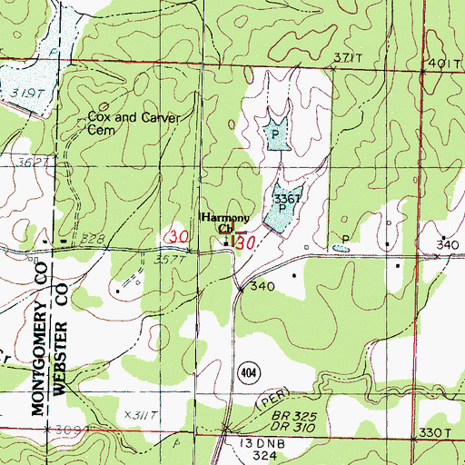 Topographic Map of Bogue Watershed Y-30-99 Dam, MS
