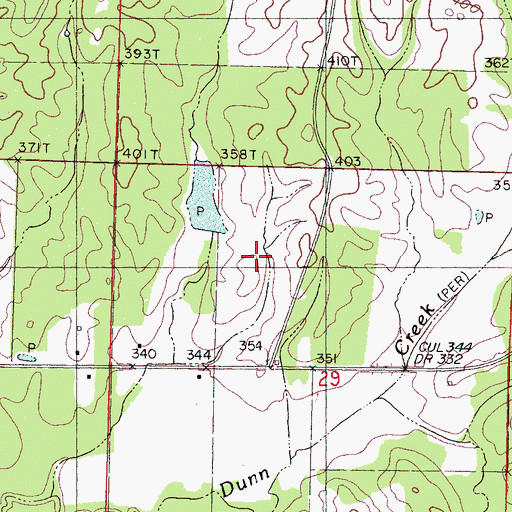 Topographic Map of Bogue Watershed Y-30-104 Dam, MS