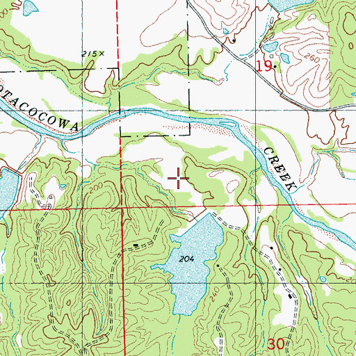 Topographic Map of Potacocawa Watershed Y-3la-1 Dam, MS