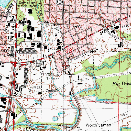 Topographic Map of Fairview Baptist School, AR