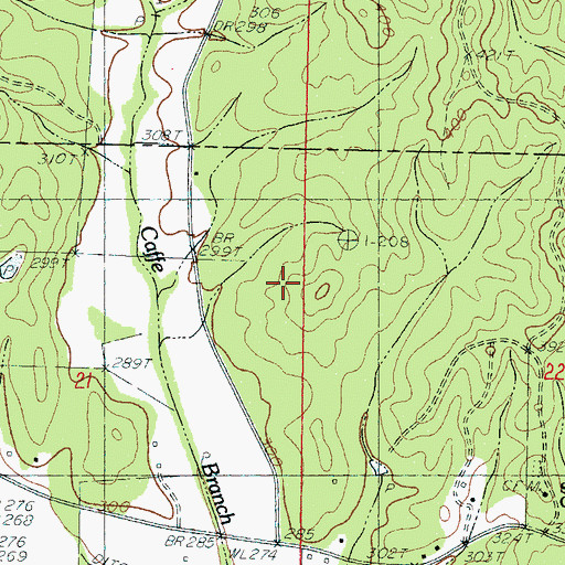 Topographic Map of Windham Dam, MS