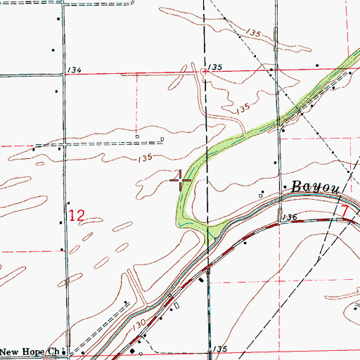 Topographic Map of Paul Braswell Catfish Ponds Dam, MS