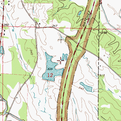 Topographic Map of Harrington Lake Dam, MS