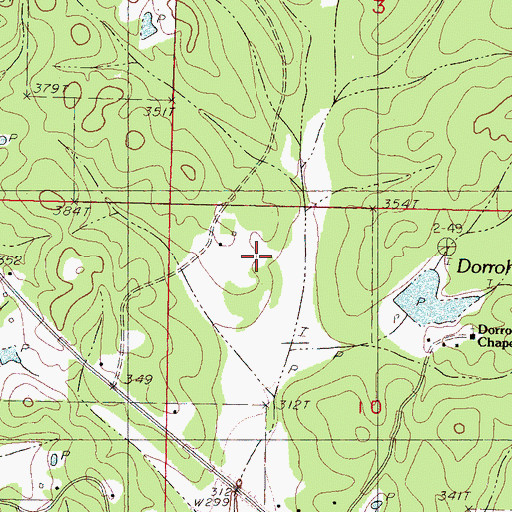 Topographic Map of Dorroh Lake Dam, MS
