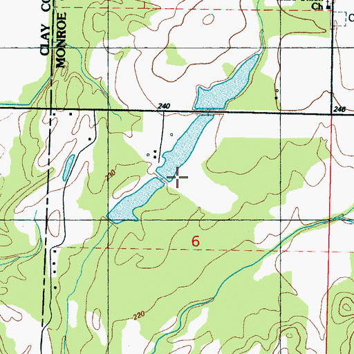 Topographic Map of Ben Lilly Pond Dam, MS