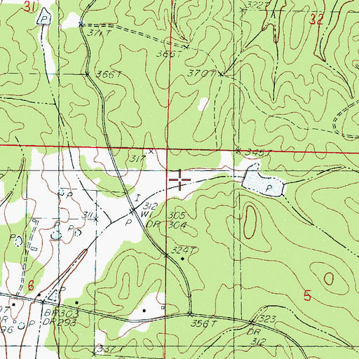 Topographic Map of Bogue Watershed Y-30-107 Dam, MS