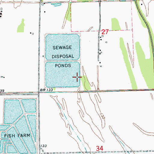Topographic Map of Cleveland Sewage Lagoon Dam, MS