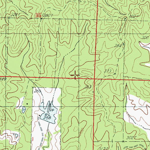 Topographic Map of Bogue Watershed Y-30-108 Dam, MS