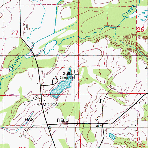 Topographic Map of J G Fairchilds Pond Dam, MS