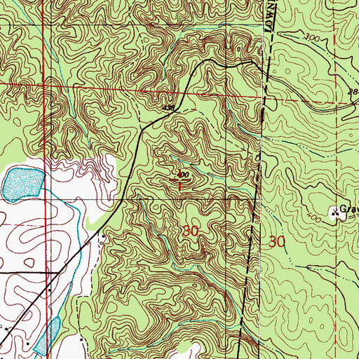 Topographic Map of Ambrose Lake Dam, MS