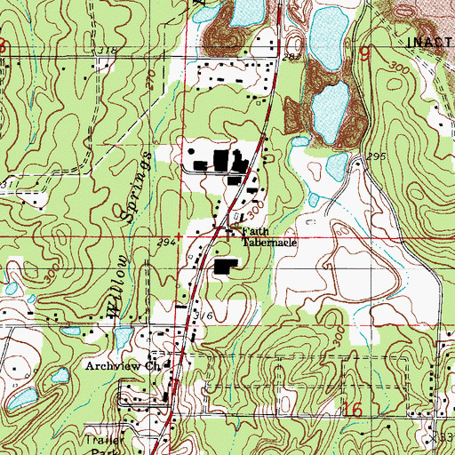 Topographic Map of Faith Tabernacle, AR