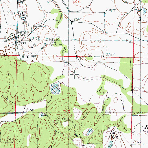 Topographic Map of West Lake Dam, MS