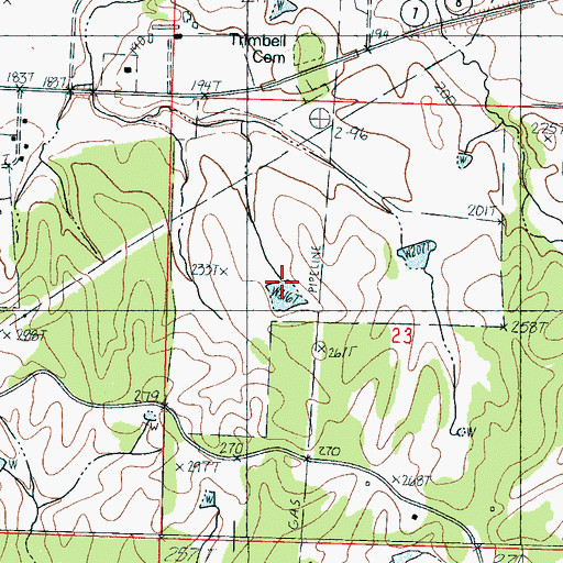 Topographic Map of Moorehead Lake Dam, MS