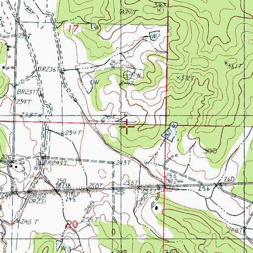 Topographic Map of Clanton Lake Dam, MS