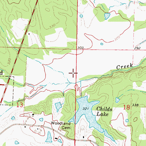 Topographic Map of Childs Lake Dam, MS