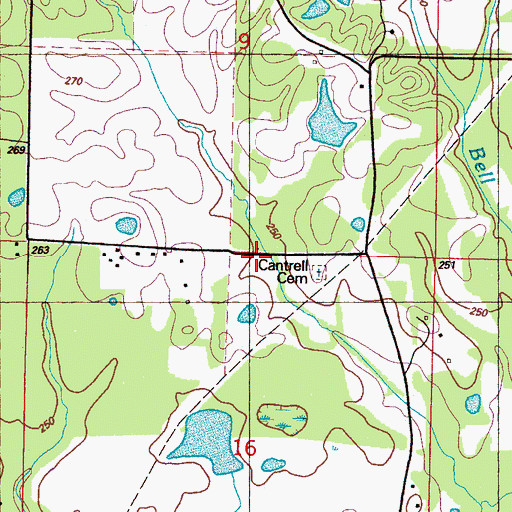 Topographic Map of Mississippi No Name 140 Dam, MS