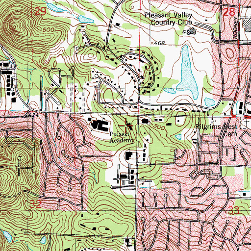 Topographic Map of Fellowship Bible Church, AR