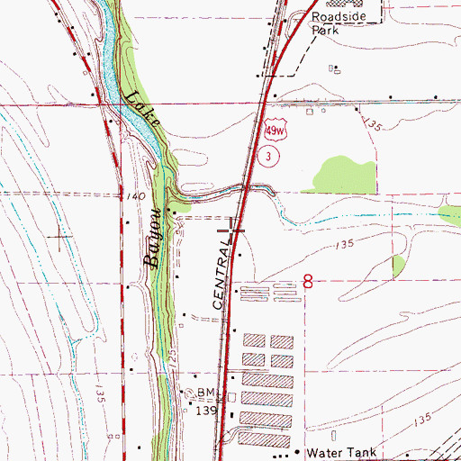 Topographic Map of Drew Lagoon Dam, MS