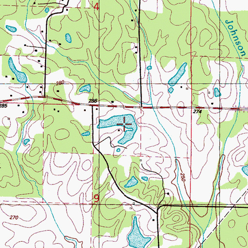 Topographic Map of Miller Pond Dam, MS