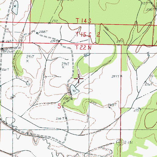 Topographic Map of Lusious Lake Dam, MS