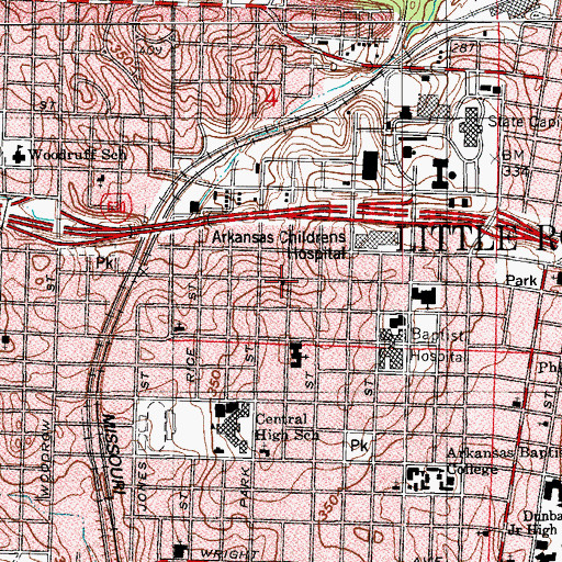 Topographic Map of Fellowship Missionary Baptist Church, AR