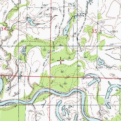 Topographic Map of Lickfold Lake Dam, MS