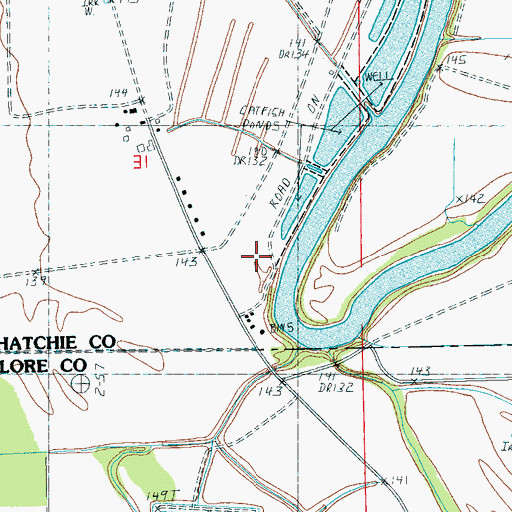 Topographic Map of Equen Lake Dam, MS