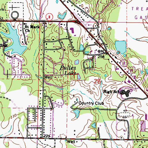 Topographic Map of R A Pullen Lake Dam, MS