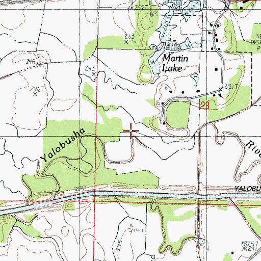 Topographic Map of Martin Lake Dam, MS