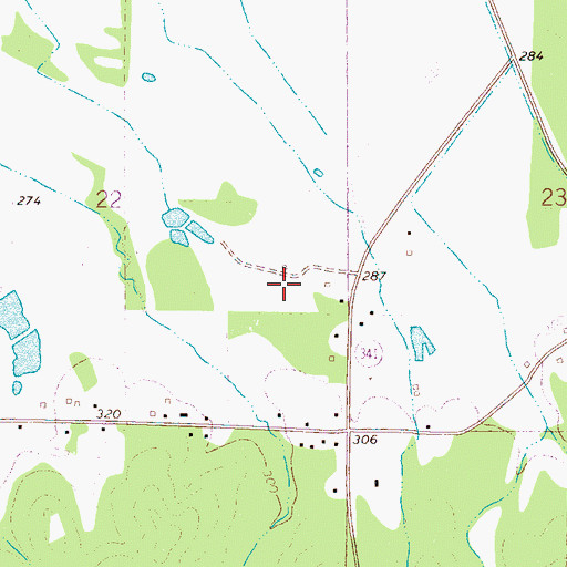 Topographic Map of Tetter Lake Dam, MS