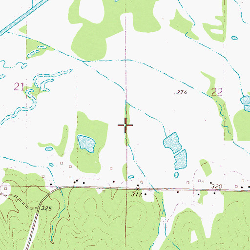 Topographic Map of Inman Lake Dam, MS