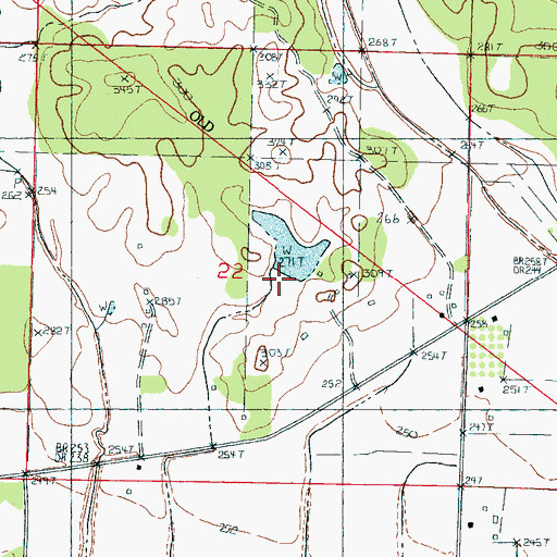 Topographic Map of Mageehee Lake Dam, MS
