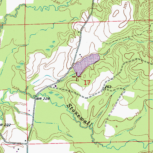 Topographic Map of A L House Catfish Farm Dam, MS