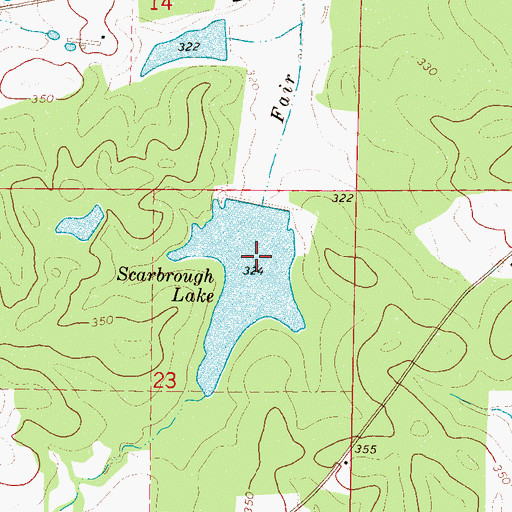 Topographic Map of Scarbrough Lake Dam, MS