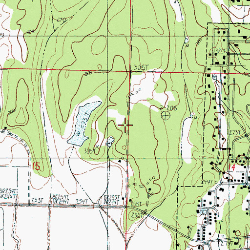 Topographic Map of Parker Pond Dam, MS