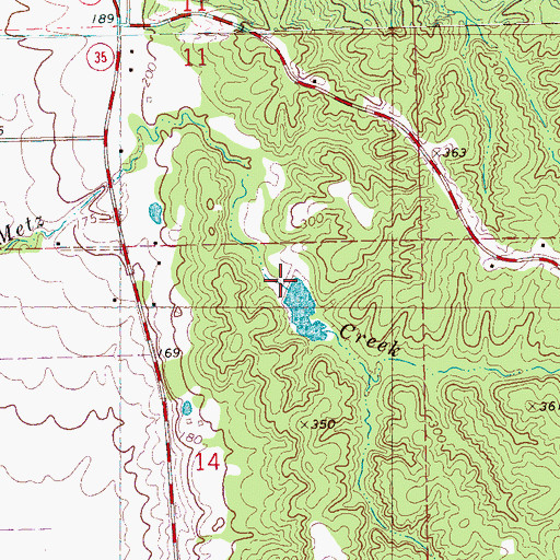 Topographic Map of Ascalmore Creek Y-17a-75 Dam, MS