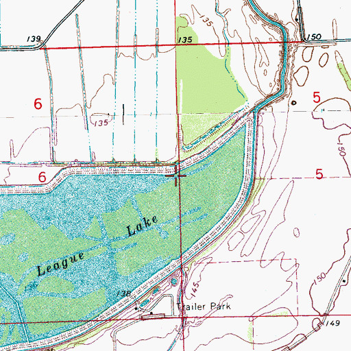 Topographic Map of Conservation Lake Dam, MS