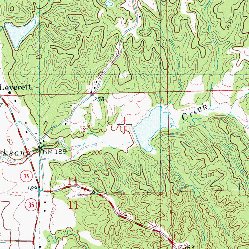 Topographic Map of Ascalmore Creek Structure Y-17a-71 Dam, MS