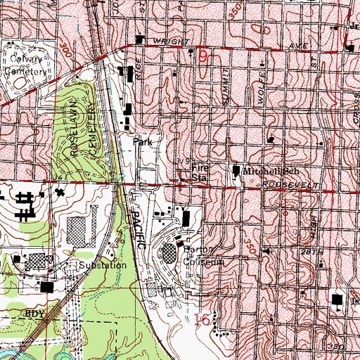 Topographic Map of Little Rock Fire Station 6, AR