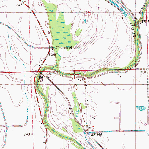 Topographic Map of Murphy Brothers Lake Dam, MS
