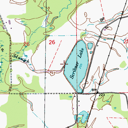 Topographic Map of Scribner Lake Dam, MS