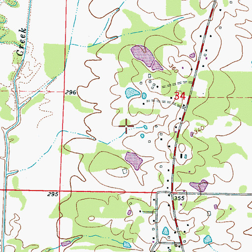 Topographic Map of Cook Lake Dam, MS
