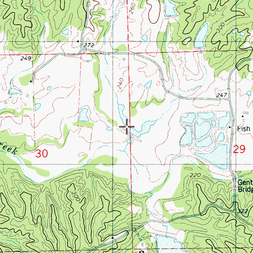 Topographic Map of Ascalmore Creek Structure Y-17a-76 Dam, MS