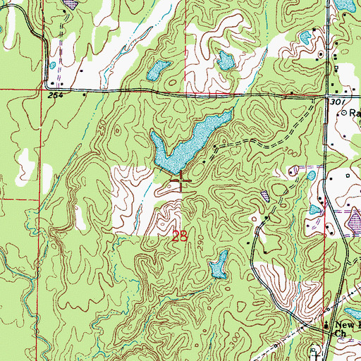 Topographic Map of Lou Anna S Paine Pond Dam, MS