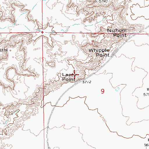 Topographic Map of Lacey Point, AZ