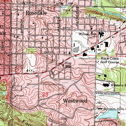 Topographic Map of Little Rock Fire Station 14, AR