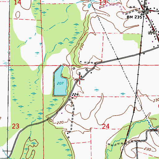 Topographic Map of R D Goin Pond Dam, MS
